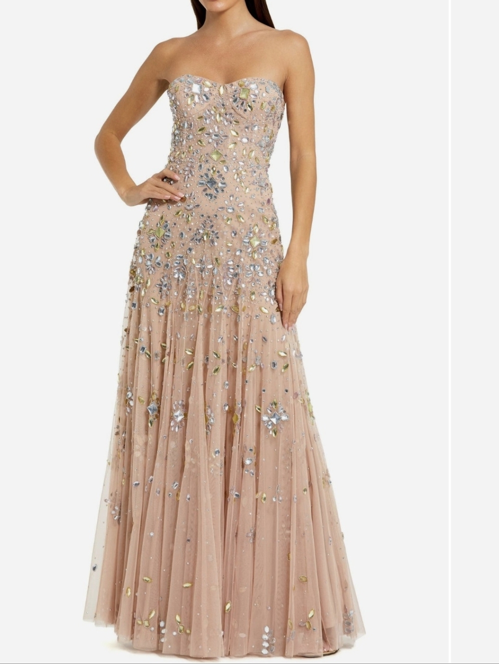Mac Duggal Multicolor Embellished Prom Dress